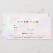 Bewerkbaar nep-holografisch elegant cadeaucertific (Achterkant)