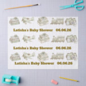 Bewerkbaar Neutraal Babyfeest Tissuepapier (Craft)
