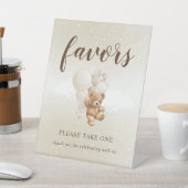 Bewerkbaar Neutraal Teddy Bear Favorieten Sign Reclamebord Met Voetstuk (Insitu)