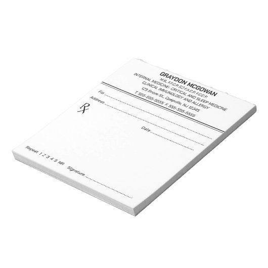 Bewerkbaar Notitieblok op recept (Linkerzijde)