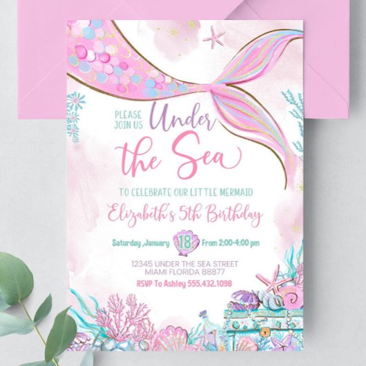 Bewerkbaar Onder de Zee Paars Turkoois Kleine Zeem Kaart