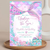 Bewerkbaar Onder de Zee Paars Turkoois Kleine Zeem Kaart