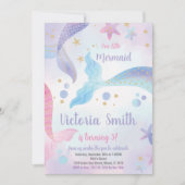 Bewerkbaar onder het Zee Party Kaart voor meisjes (Voorkant)