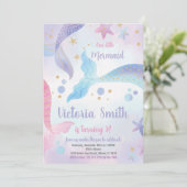 Bewerkbaar onder het Zee Party Kaart voor meisjes (Staand voorkant)