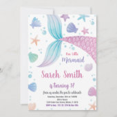 Bewerkbaar onder het Zee Party Kaart voor meisjes (Voorkant)