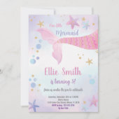 Bewerkbaar onder het Zee Party Kaart voor meisjes (Voorkant)