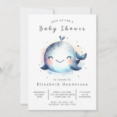 Bewerkbaar onderwater walvis Baby shower Kaart (Voorkant)