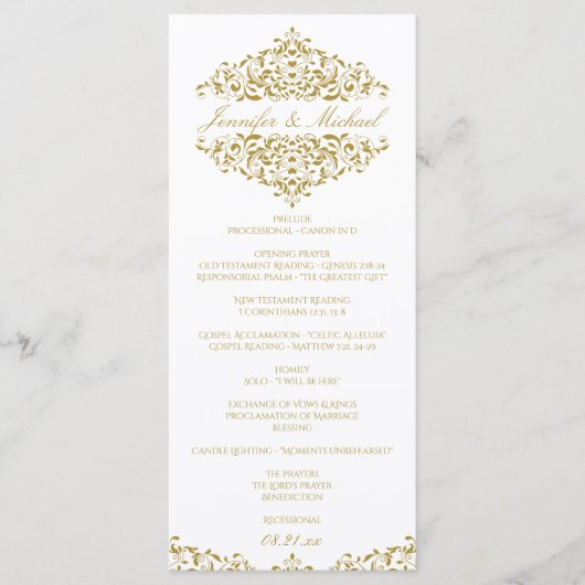 BEWERKBAAR ONTWERP KLEUR Charlene Elegant Programm Programmakaart (Voorkant)