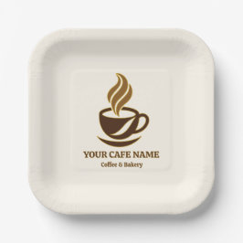 Bewerkbaar ontwerp voor papieren borden voor cafe bordje