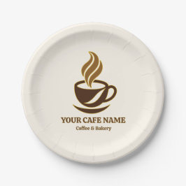 Bewerkbaar ontwerp voor papieren borden voor cafe bordje