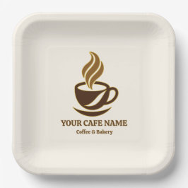 Bewerkbaar ontwerp voor papieren borden voor cafe bordje