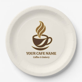 Bewerkbaar ontwerp voor papieren borden voor cafe bordje