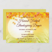 Bewerkbaar oogstfeest danketennisdiner kaart (Voorkant / Achterkant)