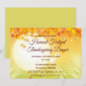 Bewerkbaar Oogstfeest Dankfeest Diner Kaart (Voorkant / Achterkant)