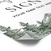 Bewerkbaar op maat gemaakt bord met berg bos thema poster (Hoek)