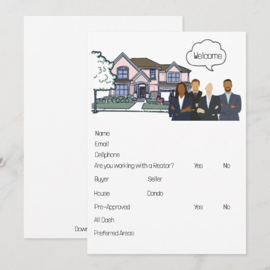 Bewerkbaar Open Huis van makelaars in onroerend go Feestdagenkaart (Voorkant / Achterkant)