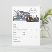 Bewerkbaar Open Huis van makelaars in onroerend go Feestdagenkaart (Staand voorkant)