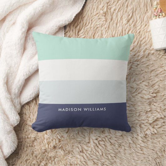 Bewerkbaar opschrift Kleurblok Horizontale streep Kussen (Deken)