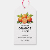 Bewerkbaar oranjesap keuken voorraadlabel cadeaulabel (Voorkant)