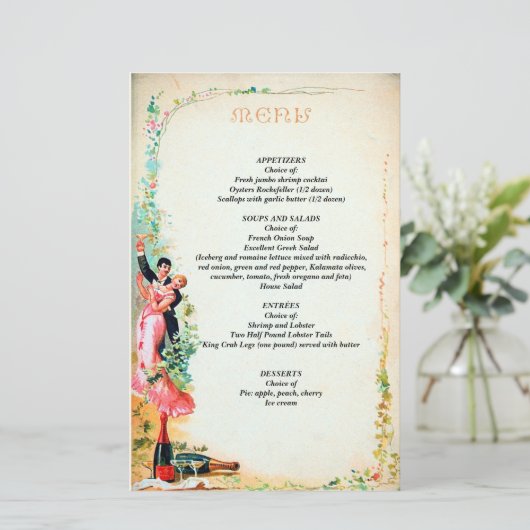Bewerkbaar  Paar en Champagne Menu (Staand voorkant)