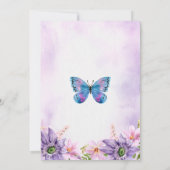 Bewerkbaar Paarse Vlinder Meisje Baby shower Bedankkaart (Achterkant)