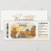 Bewerkbaar Parijs Vliegticket, Frankrijk Trip Kaart (Voorkant / Achterkant)