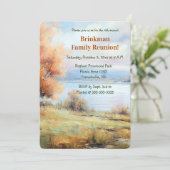Bewerkbaar Park Landschap Familie Reünie Kaart (Staand voorkant)