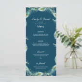Bewerkbaar Pauw Menu, Trouw Menu, Baby Shower Menu (Staand voorkant)