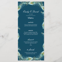 Bewerkbaar Pauw Menu, Trouw Menu, Baby Shower