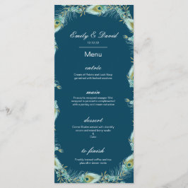 Bewerkbaar Pauw Menu, Trouw Menu, Baby Shower Menu