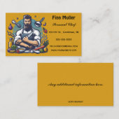 Bewerkbaar persoonlijk chef-kok en voedsel Visitek Visitekaartje (Voorkant / Achterkant)