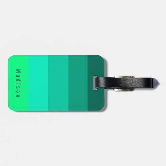 Bewerkbaar Persoonlijk 🍋 Heldergroene lente tinte Bagagelabel (Achterkant horizontaal)