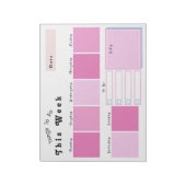 Bewerkbaar Pink Weekly Planner-Notitieblok Notitieblok (Linkerzijde)