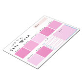 Bewerkbaar Pink Weekly Planner-Notitieblok Notitieblok (Schuin)