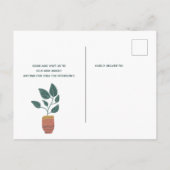 Bewerkbaar plant retro boho script verplaatsing aankondigingskaart (Achterkant)