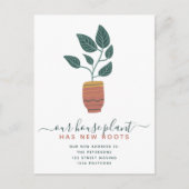 Bewerkbaar plant retro boho script verplaatsing aankondigingskaart (Voorkant)