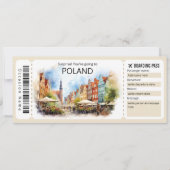 Bewerkbaar Polen Vliegticket, Polen Trip Kaart (Voorkant)