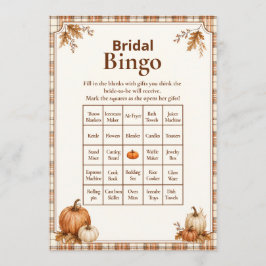 Bewerkbaar Pompoenruit Bruiloftsbingo Spel