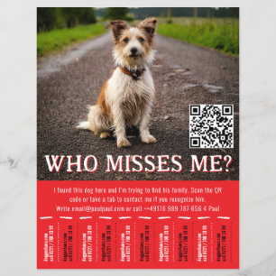 Bewerkbaar Poster Met QR-Code & Afscheur strookje Flyer
