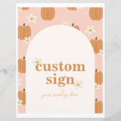Bewerkbaar Pumpkin Party Custom Sign (Voorkant)