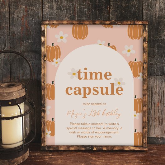 Bewerkbaar Pumpkin Time Capsule Sign