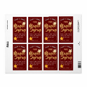 bewerkbaar PURE MAPLE STROOP kruik label met blade (Full Sheet)