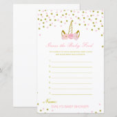 Bewerkbaar Raad de Babyvoeding Baby Shower Spel (Voorkant / Achterkant)