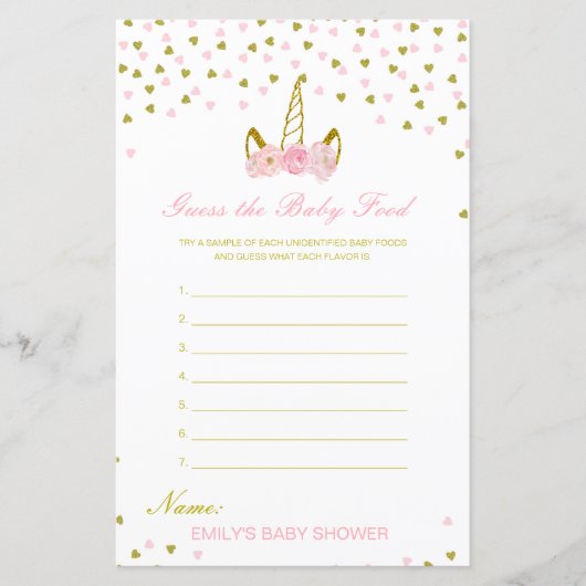 Bewerkbaar Raad de Babyvoeding Baby Shower Spel (Voorkant)