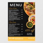 Bewerkbaar raammenuutje voor restaurants raamsticker (Vel)