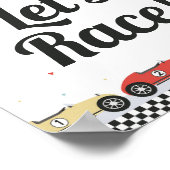 Bewerkbaar Race Car Verjaardagsbord Poster (Hoek)