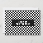 Bewerkbaar racethema voor de verjaardag van jongen kaart (Achterkant)