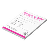 Bewerkbaar Raffle Sign Up Notitieblok (Linkerzijde)