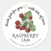 Bewerkbaar Raspberry Jam Label met Gold Heart (Voorkant)