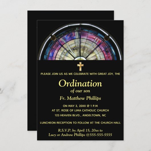 Bewerkbaar Religieus Evenement Rainbow Glas in loo Kaart (Voorkant / Achterkant)